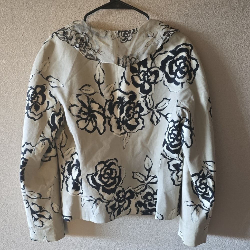 Ellen Tracy Floral Blazer with Ruffles - Picture 3 of 6